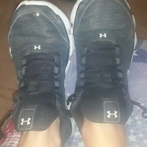 Well worn athletic shoes